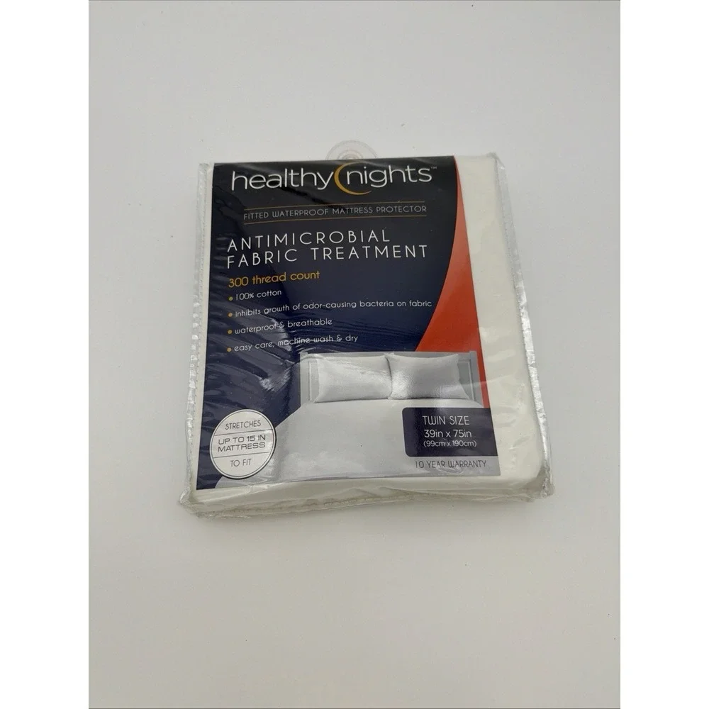Healthy Nights Cotton Waterproof Mattress Protector w/ Antimicrobial Treatment